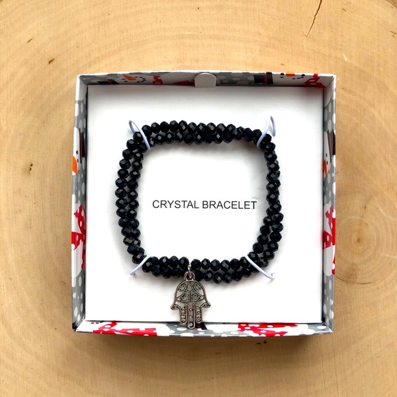 Black crystals Hasma hand braclet! - Picture 2 of 6